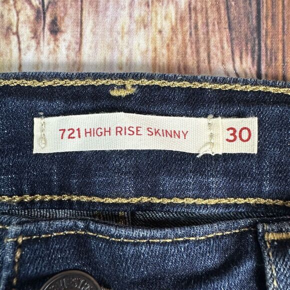 Levi's 721 HIGH RISE SKINNY Womens Size 30 Blue Jeans Denim Pants 28x30 - Picture 8 of 11
